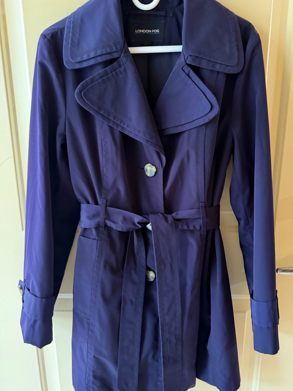 London Fog Deep Purple Belted Trench Coat